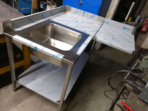 évier inox brasserie