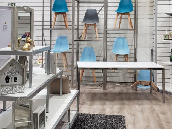 présentoir inox magasin sur-mesure