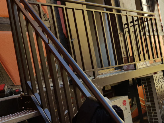 rambarde escalier tole noire
