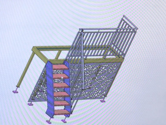 tolerie agencement escalier inox - plan
