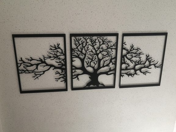 Triptyque arbre de vie métal décoratif intérieur